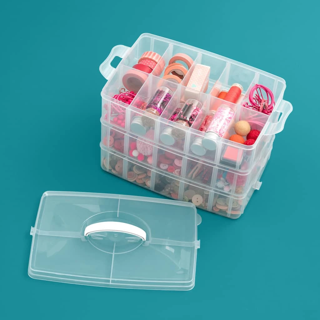 Cheap 𧨠We R Memory Keepers® 3-Tier Snap Box Translucent Plastic Storage Case π - Image 3