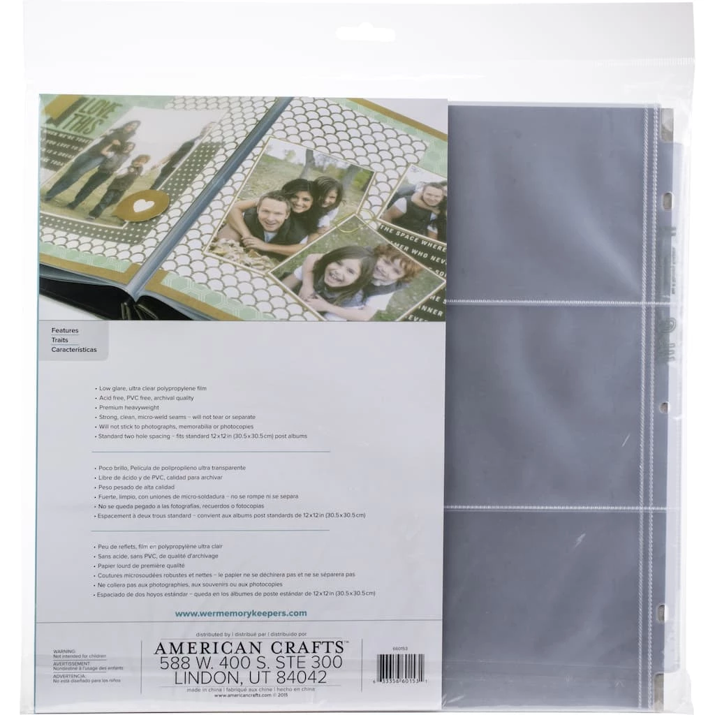 New π We R Memory Keepers® 12" x 12" Post Photo Sleeves with 4" x 6" Pockets, 10ct. π - Image 5